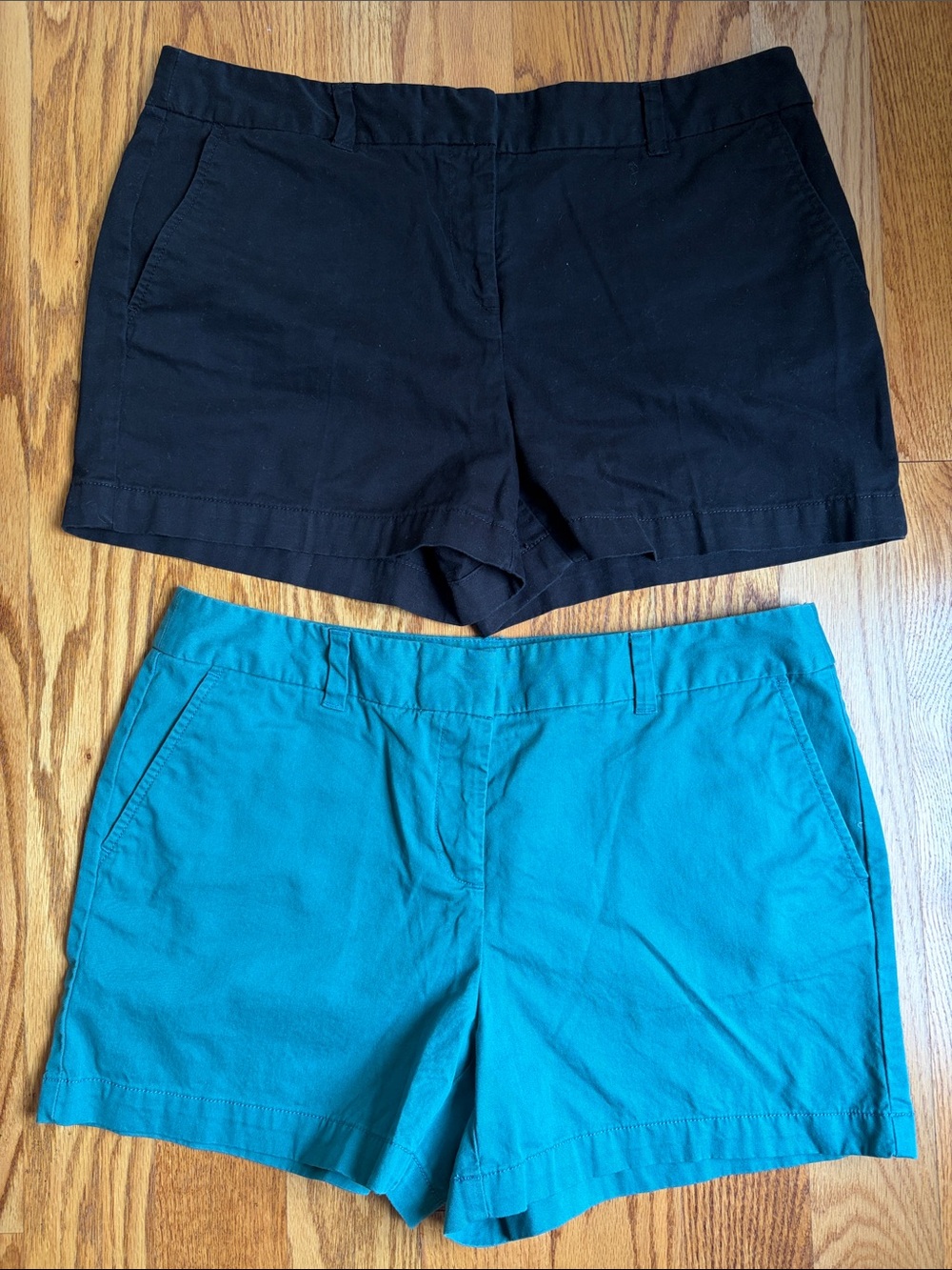 Bundle of 2 LOFT Black and Teal Casual Bermuda Shorts. Size: 10